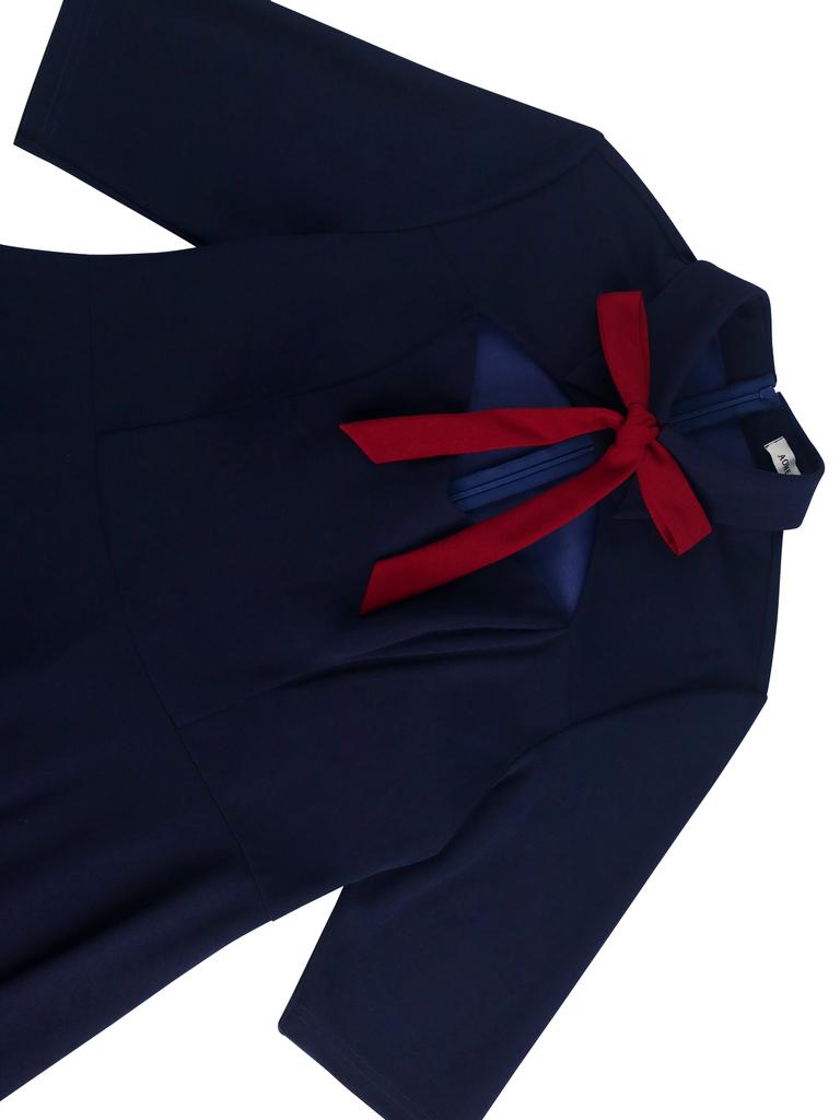 AOMEI Темно-синие миди-платья А-силуэта с короткими рукавами, винтажные наряды 90-х для женщин, повседневная рабочая одежда