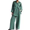 Cotton Set Women's Suit Casual Lapel Shirt Top Blouse Loose Trouser Two-piece Set For Women Elegant Outfits Pants Women's