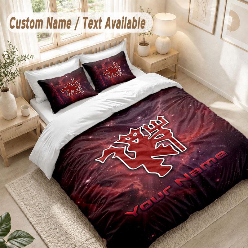 Custom Name Bedding Set 3 PiecesManchester United Print Duvet Cover + 2 Pillowcases Soft Bed Decor