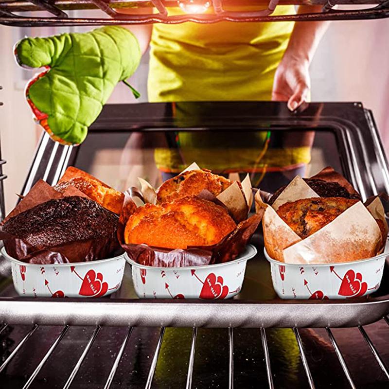 10 шт./набор 100 мл алюминиевая фольга в форме сердца формы для торта с крышками противни для выпечки