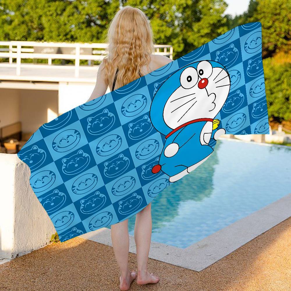 Funny D-Doraemon Cartoon Big Microfiber Beach Towels Quick Dry Towel Sand Beach Towels Pool Towel for Travel Swim Pool Yoga