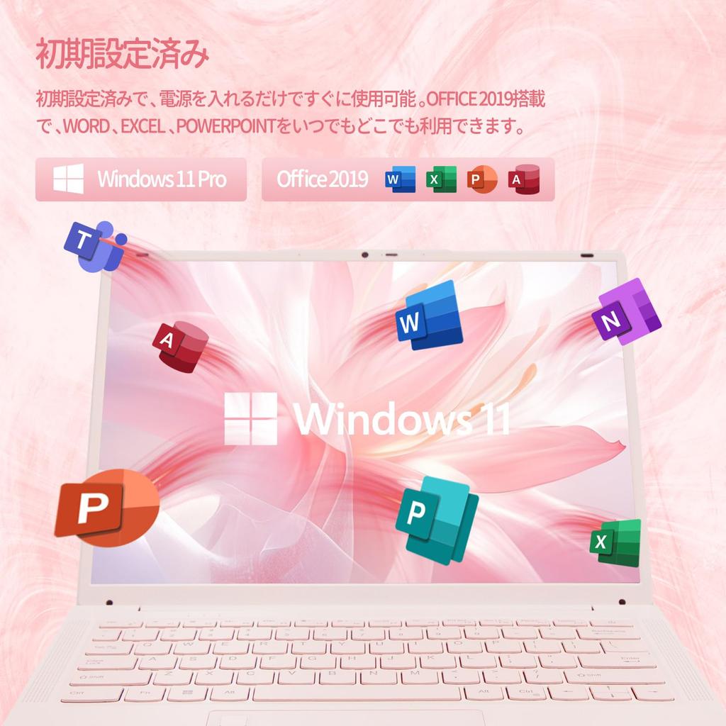 YHBIN Pink Laptop with N150 Than the N100 N95 Quieter Heat 2160x1440 16GB DDR4 Lightweight Fingerprint 6000mAh High Windows 11 Office Bluetooth WiFi 5