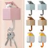 Self Adhesive Cute Cat Wall Hooks Bedroom Door Hangers Keys Towel Umbrella Coat Holder Rack Animal Home Bathroom Decoration Hook