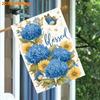 2D Flat, 2D Flat,1pc In Spring And Summer, Blue Hydrangeas And ButterfliesflagDouble-Sided Garden Flag Courtyard Decoration, Outdoor Decoration, Lawn