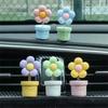 Shake Head Flower Ornament Car Small Flower Bobble Head Ornaments  Auto Interior Accessories