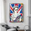 Banksy Graffiti Pop Poster British Elizabeth II Canvas Painting Living Room Wall Art Decorative Mural for Modern Home Decor Gift