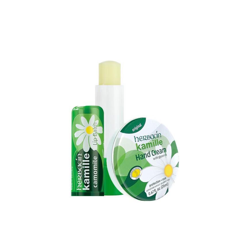 HERBACIN Chamomile Hand Cream & Lip Balm Set