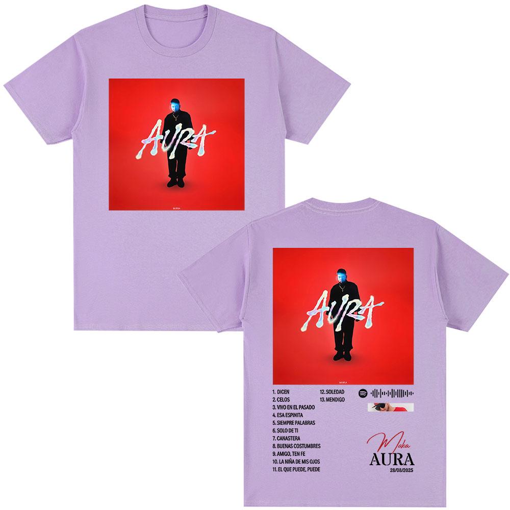 Rapper Maka Aura 2025 Tour Graphic T Shirts Unisexs Women Fashion Vintage Tshirts Casual Cotton Short Sleeve T Shirt Streetwear