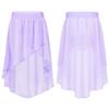 Kids Girls High Low Chiffon Dance Skirt for Lyrical Ballet Latin Jazz Stage Performance