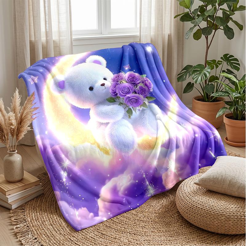 Teddy Bear and Toys Theme blanket Lightweight Warm Flannel Blanket Decorative Throw Blanket for Home Decoration