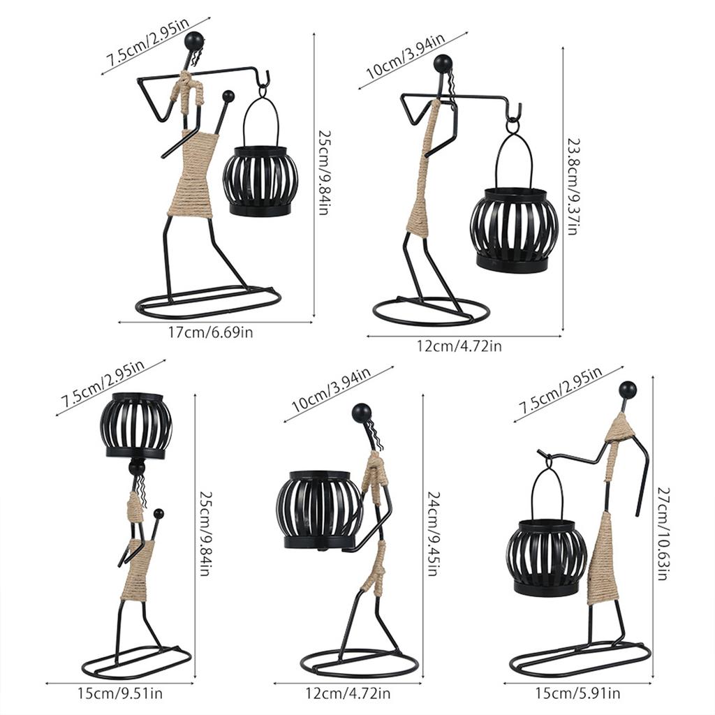 Металлический подсвечник с абстрактным персонажем, винтажный подсвечник ручной работы для свадьбы, дома, кофейни, украшения стола, художественный подарок