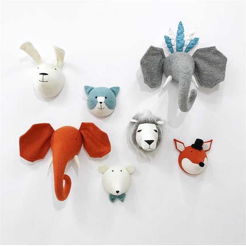 Украшение детской комнаты 3D мультяшная голова животного настенный декор слон олень единорог мягкие игрушки для детей декор спальни