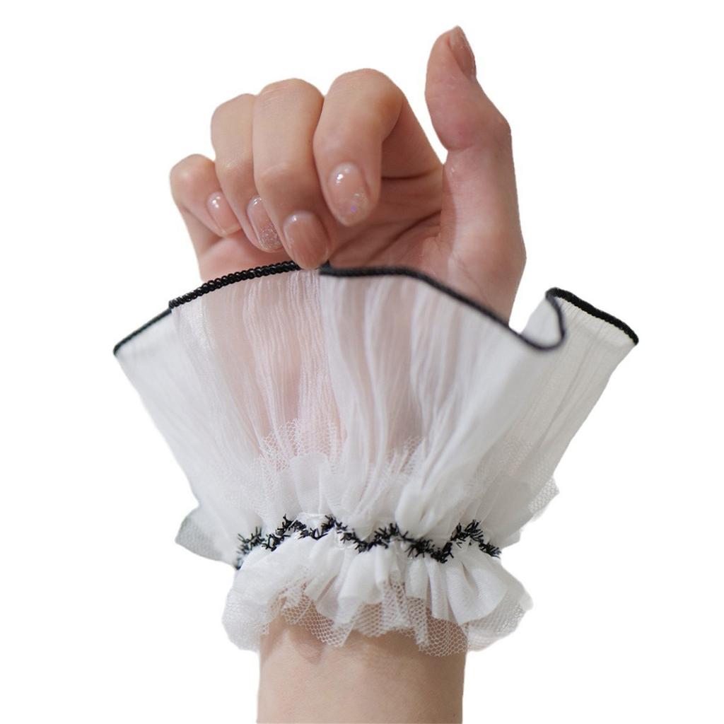 Манжеты с оборками во французском стиле, декоративные рукава для рубашки, съемные накладные рукава, удлиненные манжеты, кружевные манжеты, украшения на запястьях