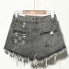 Fashion Sexy Women High Waist Ripped Hole Denim Jeans Shorts Fraying Edges Short Pants