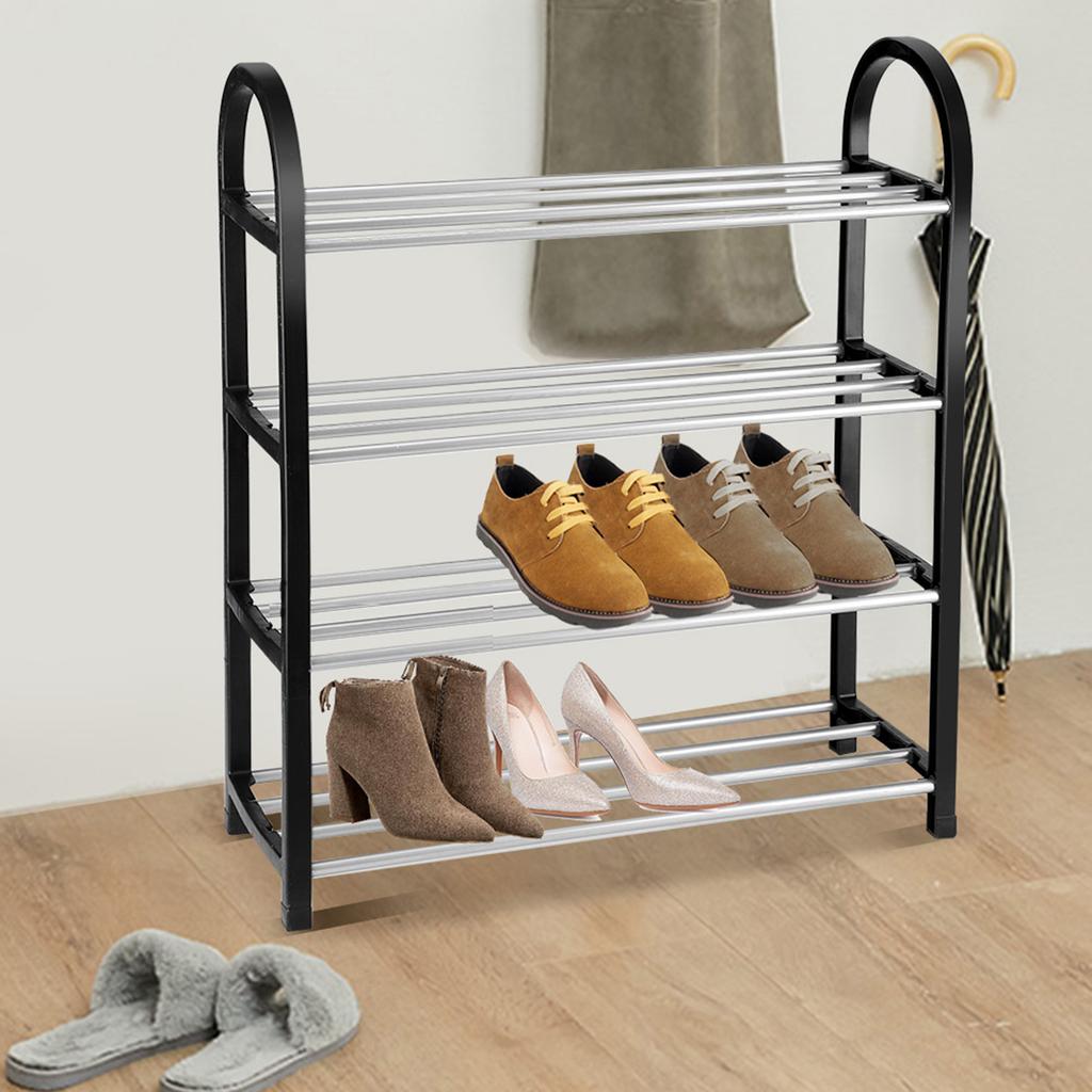Plastic Aluminum Metal Standing Shoe Rack DIY Shoes Storage Shelf Home Organizer