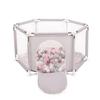 Hexagon 6 Side Play Pen with 100 Balls, Grey:pearl/grey/transparent/powder Pink