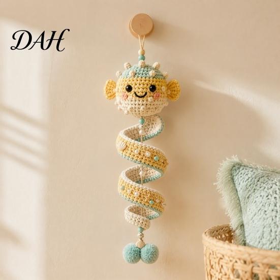 Crochet Supplies for Travel Ocean Animal Spiral Kit, DIY Coastal Hanging Ornament Beginner Craft Crafting Set with Yarn Kit And Accessories