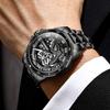 Skeleton Mechanical Automatic Luxury Watch Skeleton 50M Water Resistant Sapphire Glass Tungsten Band Luminous Black Watch for Men Men's Men's