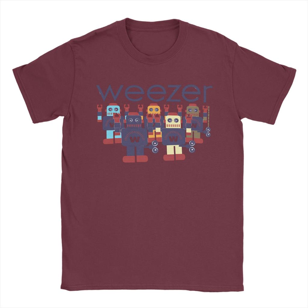 Unisexs Weezer Band T Shirt Cotton Clothes Humorous Short Sleeve Crewneck Tees Birthday Present TShirts