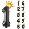 1 шт./упак., 32-дюймовый черный цифровой воздушный шар с короной 0-9 комплектов, воздушный шар для украшения дня рождения, вечерние сцены, воздушный шар для вечеринки