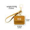 Mini Leather Openable Small Bag Keychain Pu Leather Hand Strap Coin Purse Accessories Pendant Mobile Phone Bag Jewelry Gift