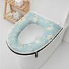 Дышащая хлопково-льняная накладка на сиденье унитаза с ручкой и молнией, моющаяся, подходит для всех сезонов, мягкая и приятная для кожи