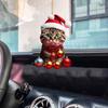 Vibrant Color Super Cute Cat Car Charm Acrylic Santa Hat Kitten Christmas Tree Hanging Decoration Gift Home Decor