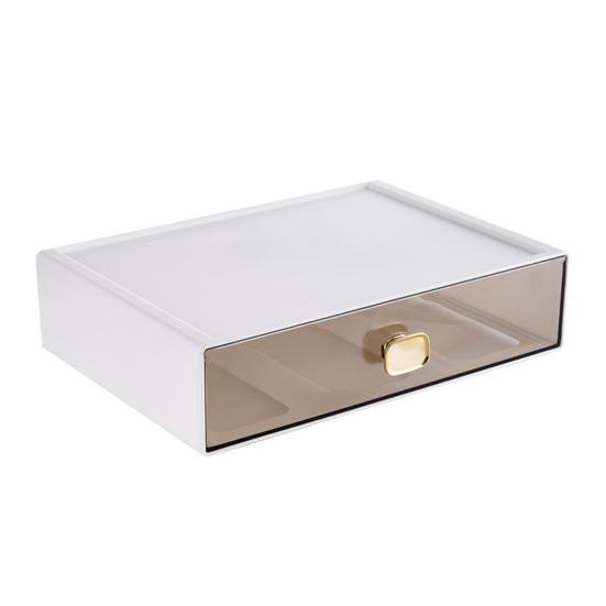 Штабелируемый настольный органайзер Просторный ящик с ручкой Большая вместимость Прозрачный видимый водонепроницаемый ящик для хранения Органайзер для туалетных принадлежностей для ванной комнаты