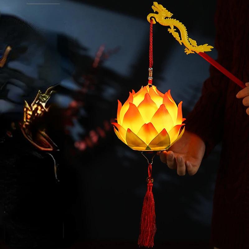 Новый Фестиваль Середины Осени Светящийся Фонарь-Лотос Ручной Фонарь-Лотос Китайский Праздничный Декор