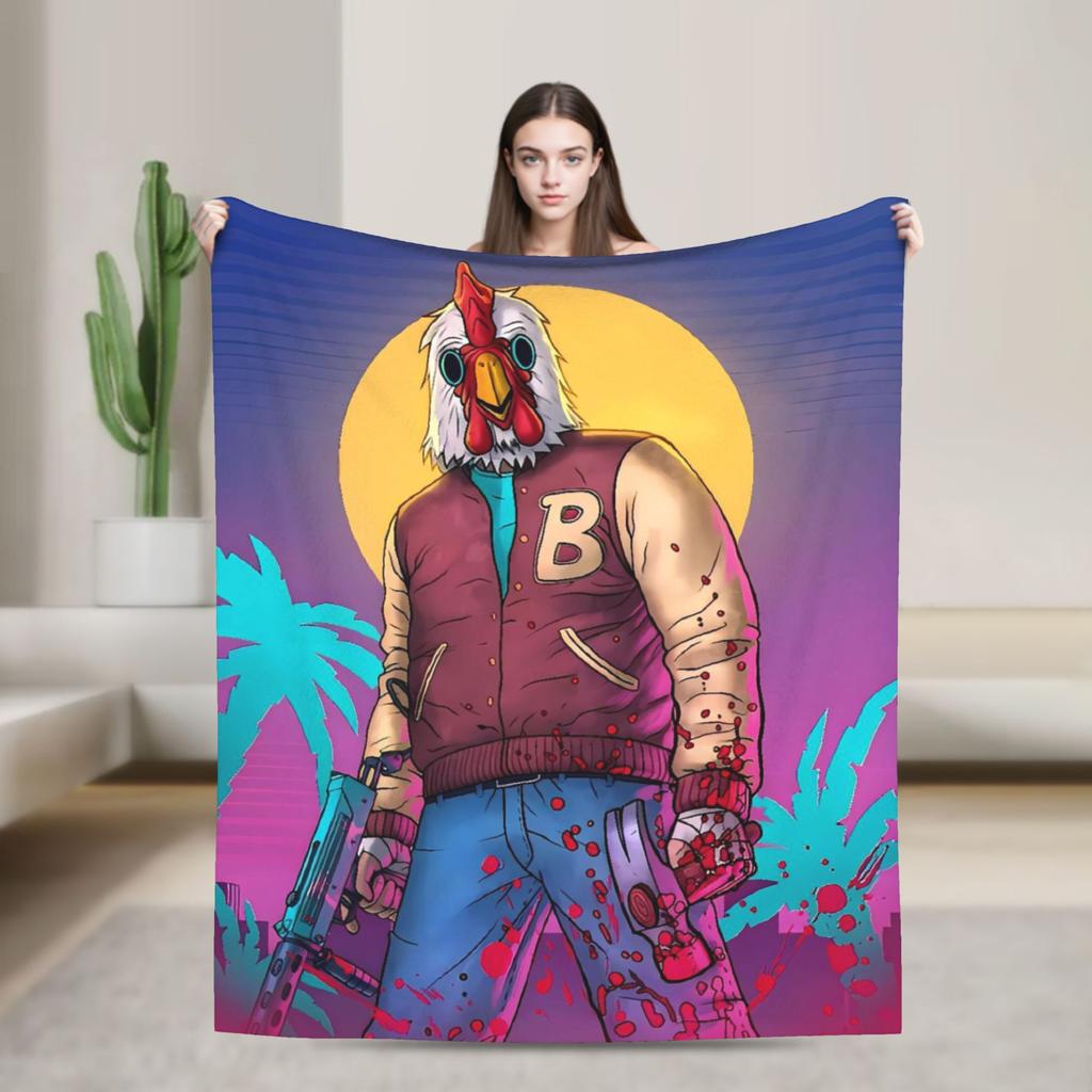 Line Miami Game Blanket Travel Office Flannel Throw Blanket For Bedroom Soft Custom Quality Bedspread Birthday Gift