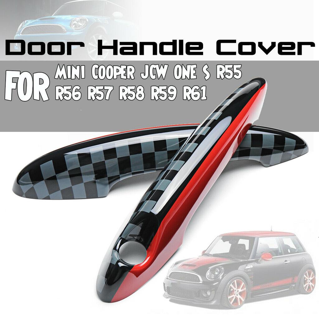 NEW-2 X Door Handle Cover Cap ABS For Mini Cooper JCW ONE S R55 R56 R57 R58 R59 R61