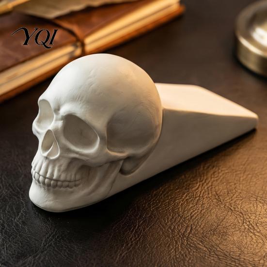 3D Printed Door Wedge Halloween Skull Stopper, Plastic Wedge, Non Slip Office Protector Base, Decorative Stop for Home Gothic Room Accessory