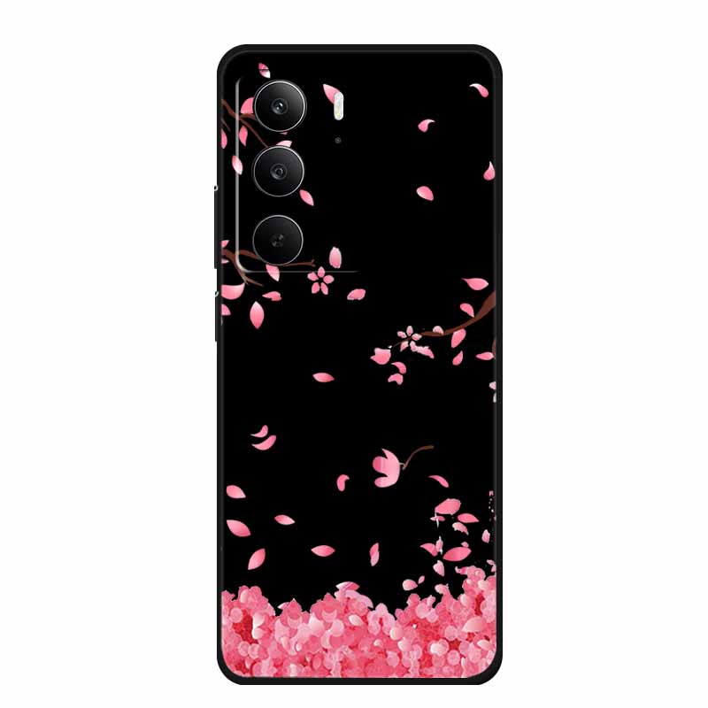 Для Realme Narzo 80 Lite 5G Чехол Narzo80 Lite Чехол Мультяшный Кот ТПУ Черный Силикон Мягкий Чехол для Телефона Для Realme Narzo 80Lite Funda