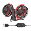 5V/12V/24V Car Fan Multi-Angle Rotatable Dual Head 3-Speed Dashboard Summer Cooling Fan Accessories