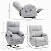 Riser Recliner Chair for Seniors, Reclining Function, incl. Remote Control, 144 cm x 91 cm x 88 cm, Light Grey