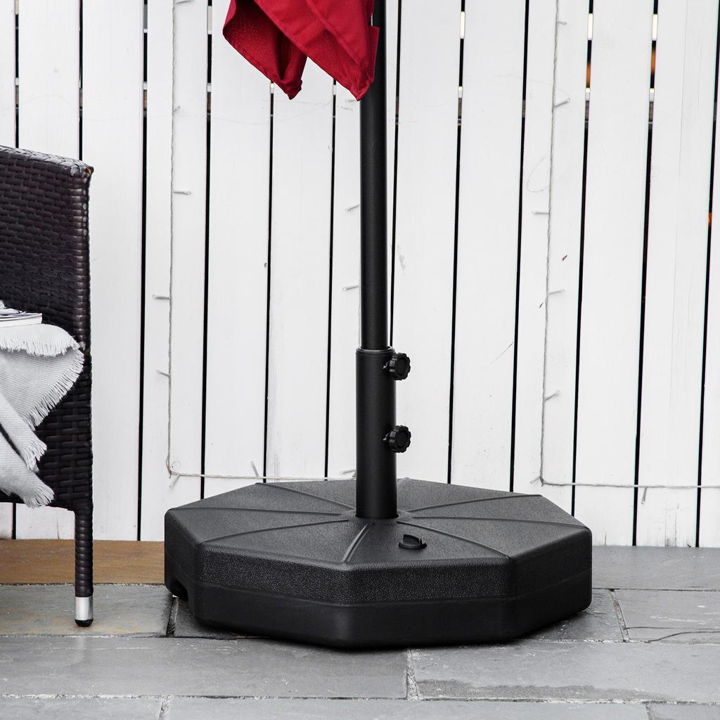 Black Parasol base, octagonal parasol stand, parasol holder, stand for parasols with 38/48mm tube diameter, for balcony, terrace, garden