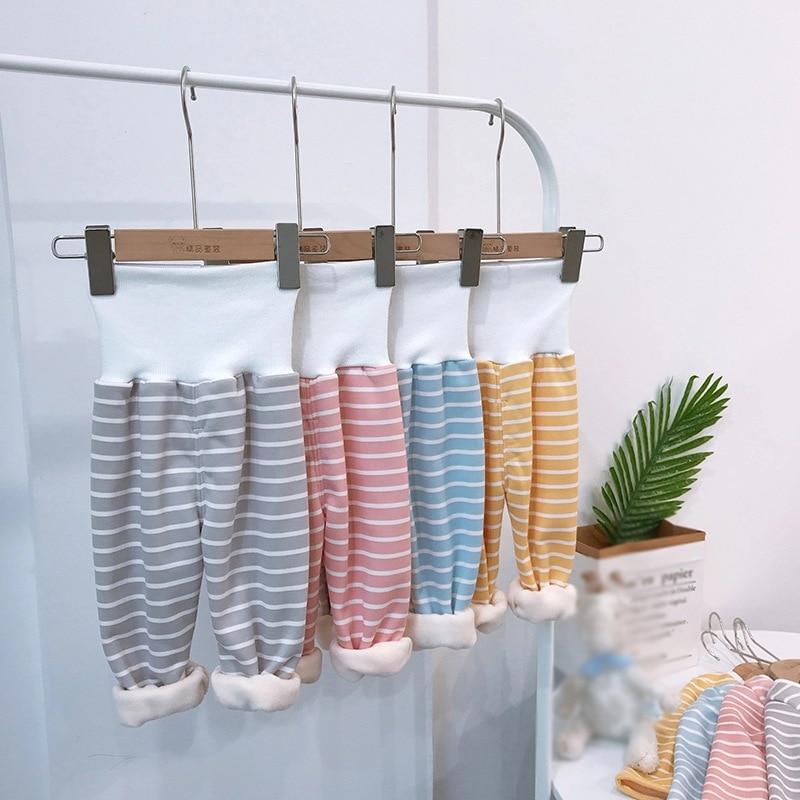 Детский пижамный комплект, детская одежда для сна в полоску с принтом, осенняя одежда из плотного хлопка, пижамы для мальчиков и девочек, пижамный комплект