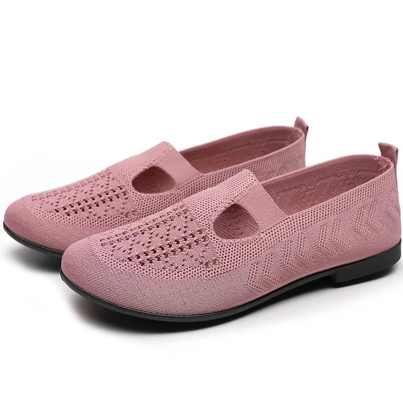 Старые пекинские тканевые туфли для матерей модные новые трендовые туфли-одиночки повседневные дышащие плетеные туфли с плоской подошвой на одной педали