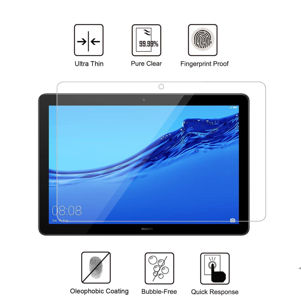 For Huawei MediaPad T5 10 9H Full Screen Coverage Shockproof Tempered Glass Protector Film 0.25mm Arc Edge