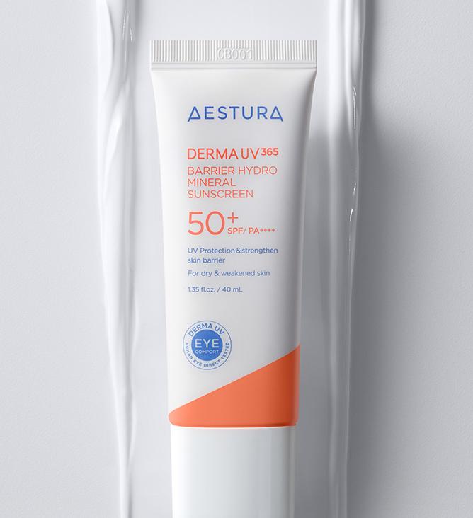 Aestura DermaUV365 Barrier Moisture Mineral Sunscreen Set 40ml + 20ml | SPF50+ | For Sensitive Skin