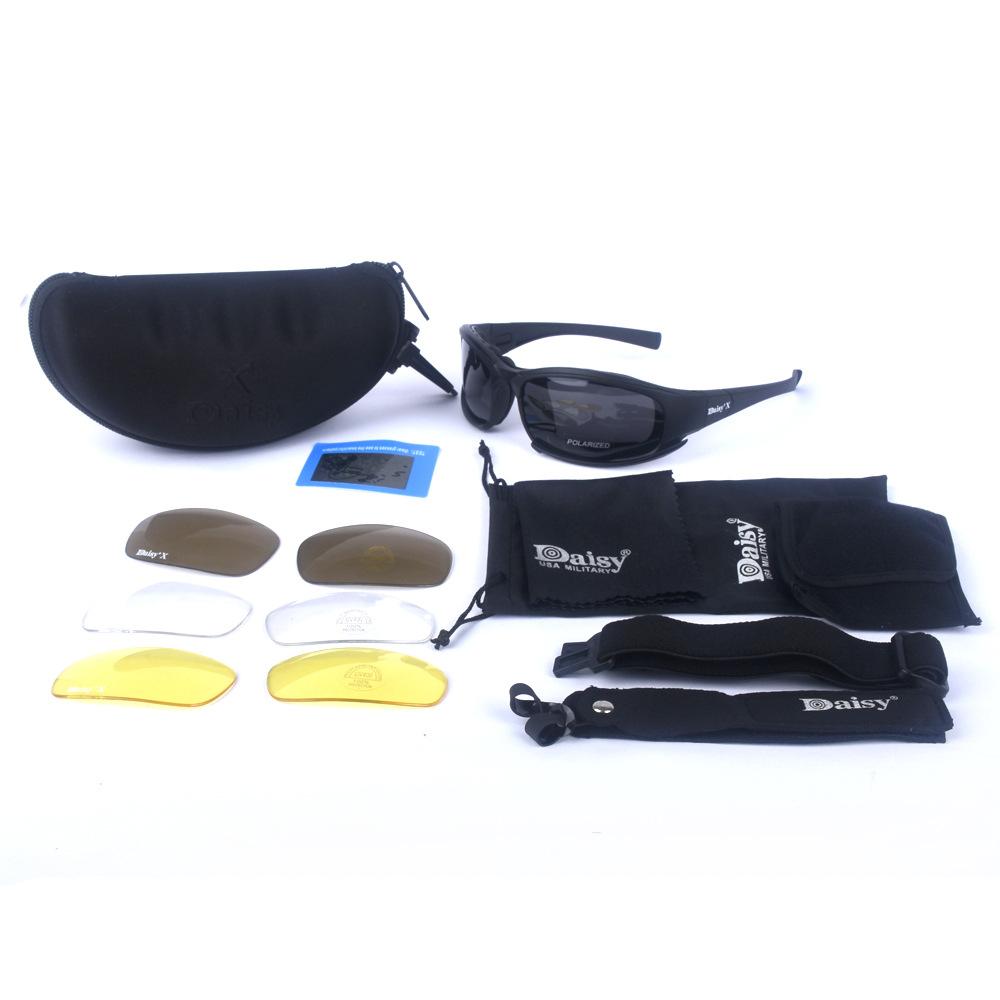 X7 Polarized Black Shooting Goggles Tactical Windproof Glasses Outdoor Driving Sunglasses