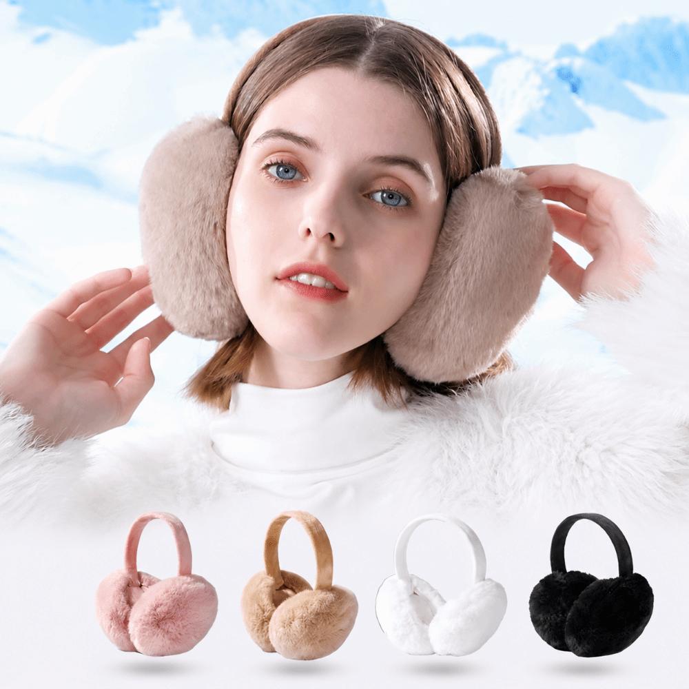 Faux Fur Winter Earmuffs Folding Ear Warmer Fashion Plush Earmuffs for Men Women