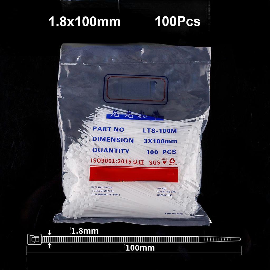 100Pcs Heavy Duty Self-locking Plastic Nylon Tie Wrap, Strong and Reliable Cable Ties