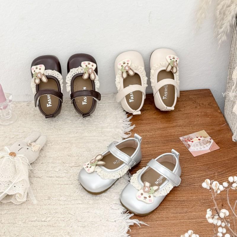Youth style shoes Soft Sole Anti-Slip Princess Style Toddler Shoes With Cartoon Rabbit Design Magic Tape Girls Age 1-3 Years