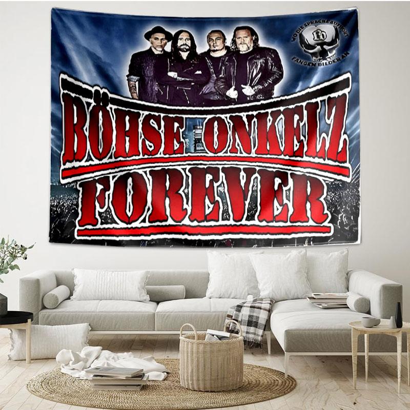 Bohse Onkelz Print Tapestry - Portable Wall Decor Cloth, for Home, Dorm, Travel, Bedroom, Living Room - Ideal Birthday Housewarming Gift