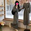 Элегантный серый топ и юбка для похудения для женщин - Подчеркивают стиль и скрывают живот, идеально подходят для весны и осени.