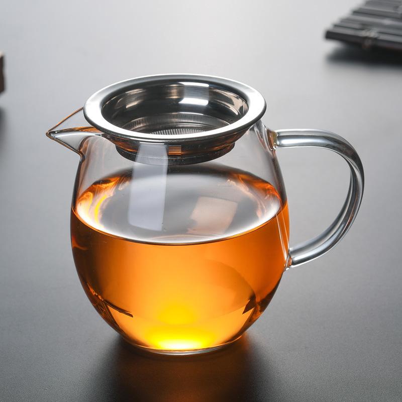 Heat-resisting Clear Glass Tea Pot Kung Fu Cup Puer Tea Brewing Kettle Pu Erh Set Pots Teapots with Handle Glass Tea Strainer