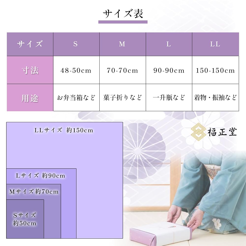 Fukushodo Large Furoshiki (Wrapping Cloth) [Made by a long-established Kyoto company] Large