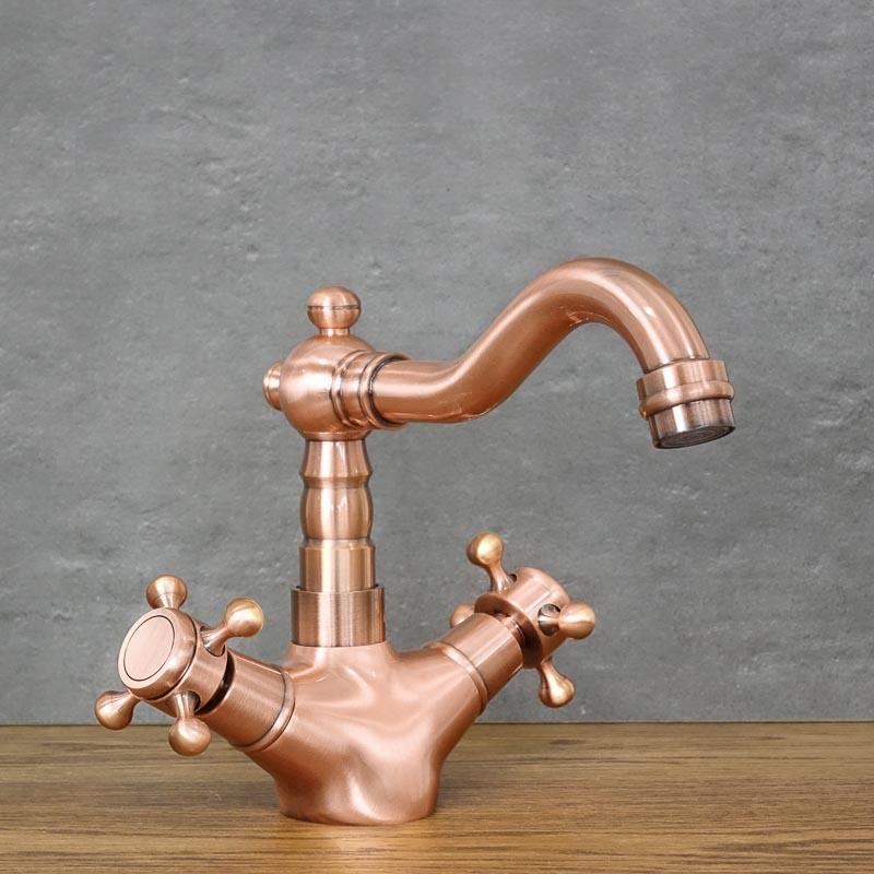 Rose gold COPPER 1 low free-standing washbasin tap