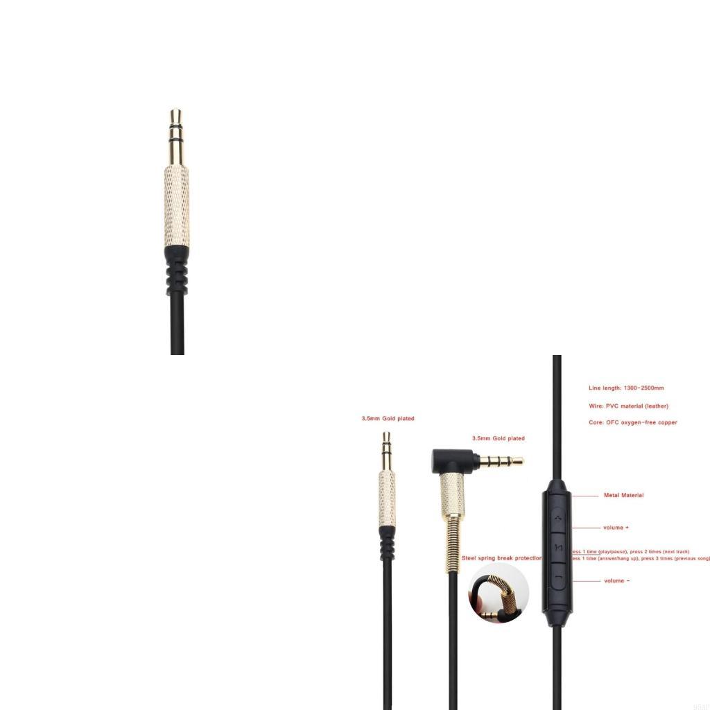 95AF Replacement Cable for Major II 2 3 Monitor Headphones Cord with Mic Volume Control